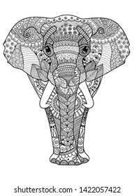 Elephant detailed mandala illustration design