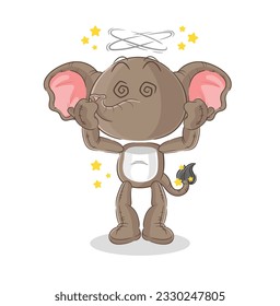 the elephant dizzy head mascot. cartoon vector