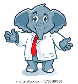 Elephant doctor mascot cartoon in vector
