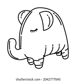 Elephant Dog Toy for Pet Toys Device Hand Drawn Icon Set Vector.