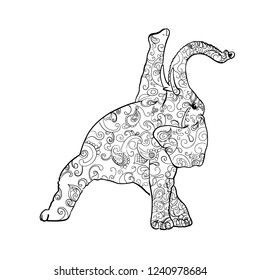 elephant doing yoga illustration vector