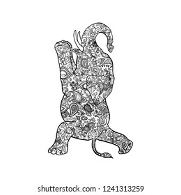 elephant doing yoga illustration vector
