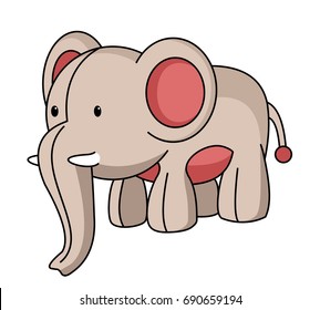 elephant doll cartoon vector illustration