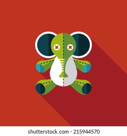 elephant doll flat icon with long shadow,eps10