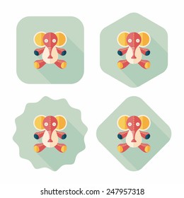 elephant doll flat icon with long shadow,eps10