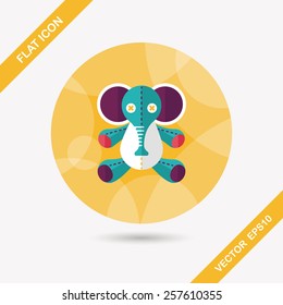 elephant doll flat icon with long shadow,eps10