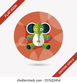 elephant doll flat icon with long shadow,eps10