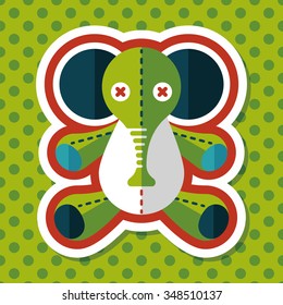 elephant doll flat icon with long shadow,eps10