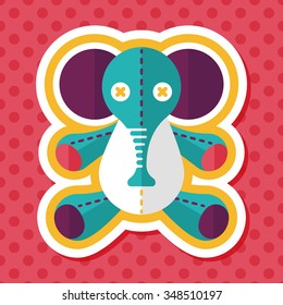 elephant doll flat icon with long shadow,eps10