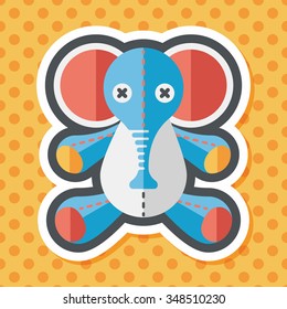 elephant doll flat icon with long shadow,eps10