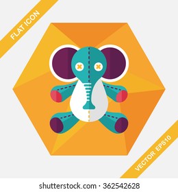 elephant doll flat icon with long shadow,eps10