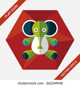 elephant doll flat icon with long shadow,eps10