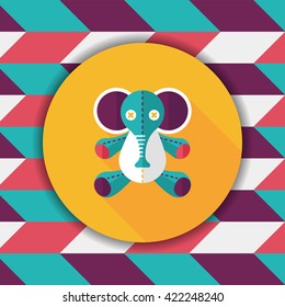 elephant doll flat icon with long shadow,eps10