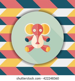 elephant doll flat icon with long shadow,eps10