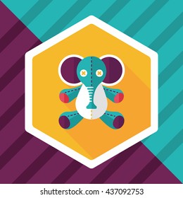 elephant doll flat icon with long shadow,eps10