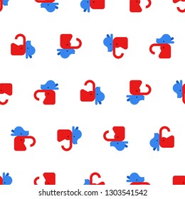 Elephant and Donkey pattern seamless. Democrat and Republican background. Political patriotic texture