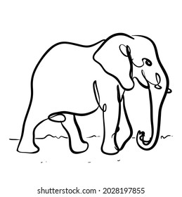 Elephant Doodle art vector illustration