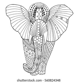 Elephant doodle illustration