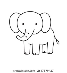 Elephant Doodle Isolated on White Background
