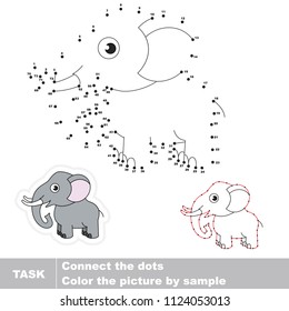 Elephant. Dot to dot educational game for kids.
