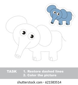 Elephant. Dot to dot educational game for kids.