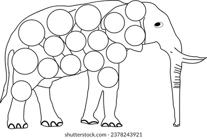 Elephant dot marker coloring page