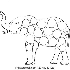 Página de color del marcador de punto elefante