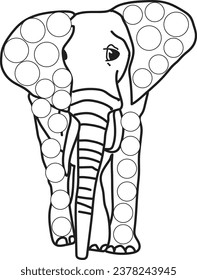 Elephant dot marker coloring page