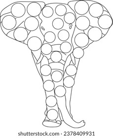 Elephant dot marker coloring page