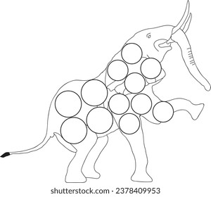 Elephant dot marker coloring page
