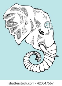 Elephant. Drawing by hand