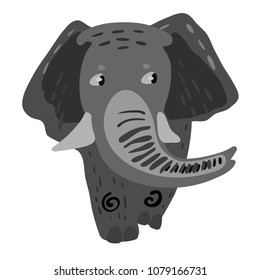 Elephant drawn by hand,translated into vector image. chromatic tones.