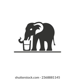 Elephant drinking Icon on White Background - Simple Vector Illustration