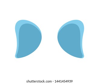 Elephant ears isolated. Template portrait. Vector illustration
