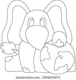 Elephant Earth Animal Vector Graphic Art Illustration