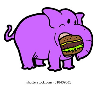 elephant eating