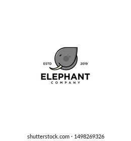 Elephant Emblem Label logo design vector