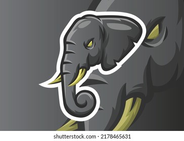 Elephant esport logo vector inmodern style