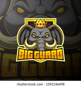 Elephant esport mascot logo design