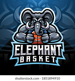Elephant esport mascot logo design
