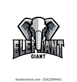 elephant esports illustration logo design with a symbol of strength and wisdom