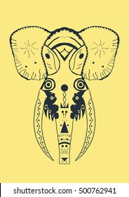 Elephant ethnic vector sign