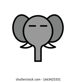 Elephant face with filled line icon vector