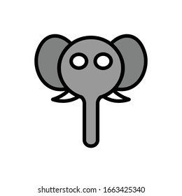 Elephant face with filled line icon vector