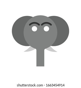 Elephant Face With Filled Line Icon Vector