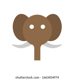 Elephant Face With Filled Line Icon Vector