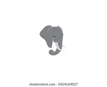Elephant face illustration make with vector