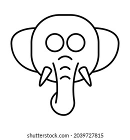 elephant face clipart outline