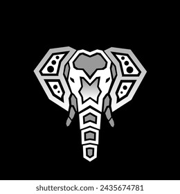 Elephant Face Robotic Grey Vektor