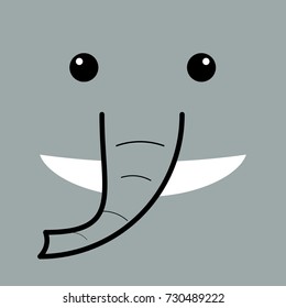 The elephant, face of elephant, vector
